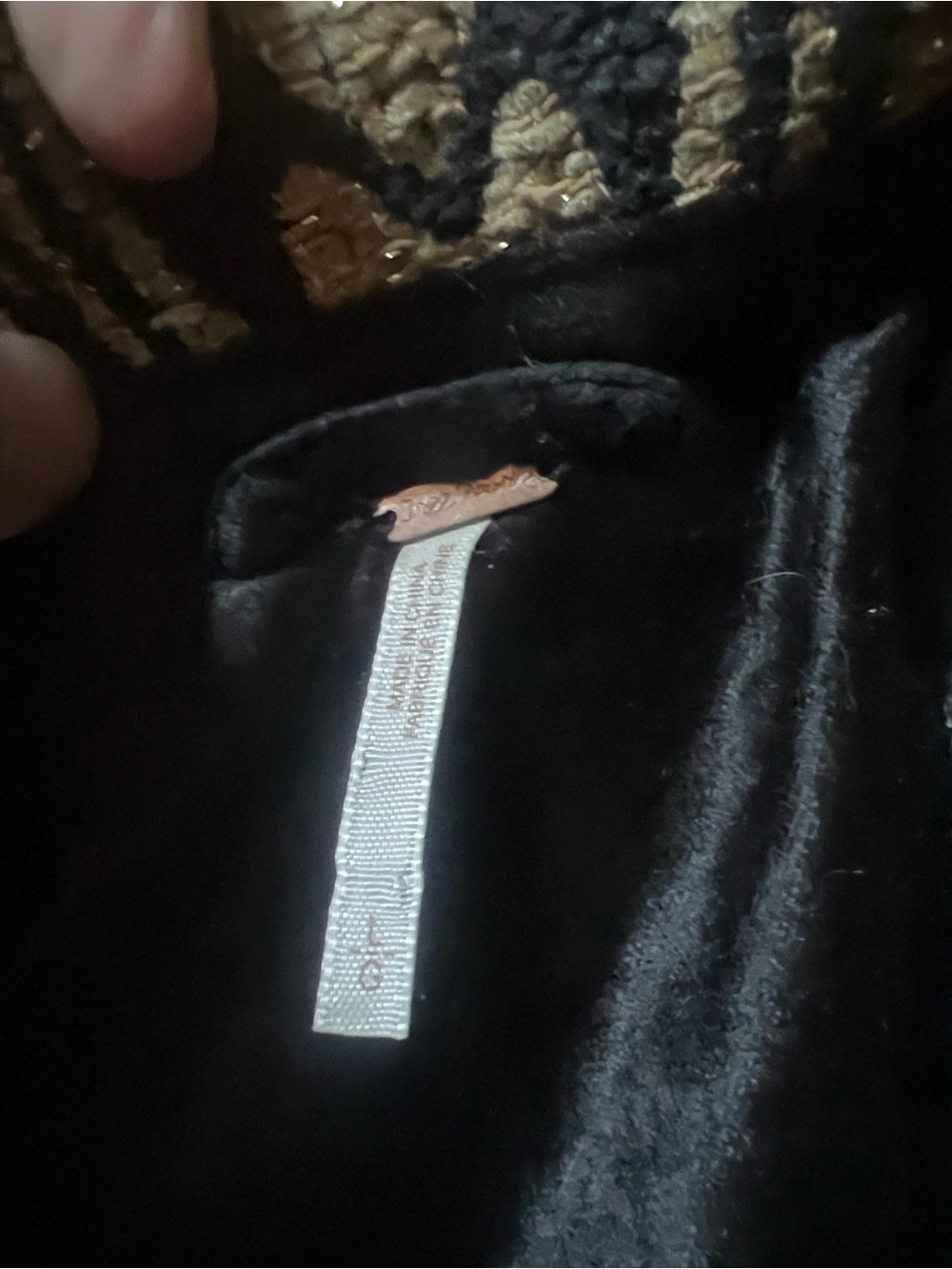 Free People Jacquard Blocked Black and Gold Brocade Women's Coat Size L - Picture 2 of 8